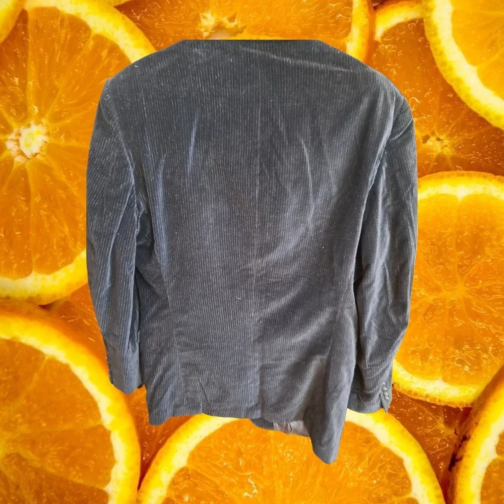 Calvin‎ Klein Men's 42L Gray Pinstripe Corduroy Sport Coat Blazer Jacket